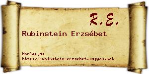 Rubinstein Erzsébet névjegykártya